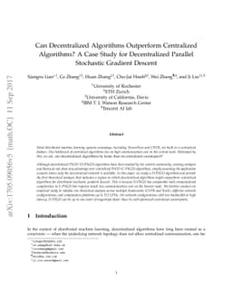 Can Decentralized Algorithms Outperform Centralized Algorithms? A Case
  Study for Decentralized Parallel Stochastic Gradient Descent