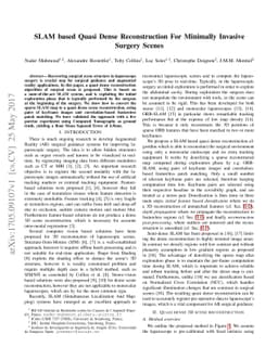 SLAM based Quasi Dense Reconstruction For Minimally Invasive Surgery
  Scenes