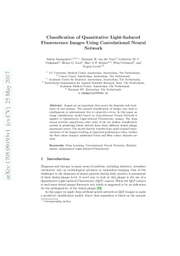 Classification of Quantitative Light-Induced Fluorescence Images Using
  Convolutional Neural Network
