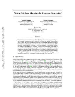 Neural Attribute Machines for Program Generation