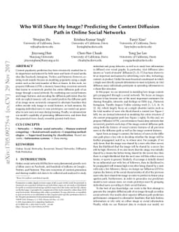 Who Will Share My Image? Predicting the Content Diffusion Path in Online
  Social Networks