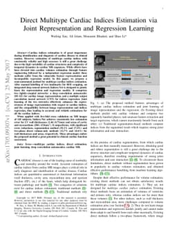Direct Multitype Cardiac Indices Estimation via Joint Representation and
  Regression Learning