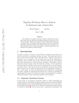 Together We Know How to Achieve: An Epistemic Logic of Know-How