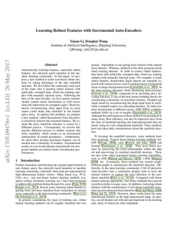Learning Robust Features with Incremental Auto-Encoders