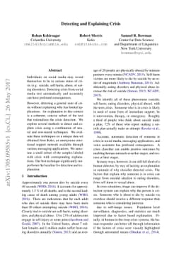 Detecting and Explaining Crisis