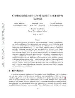 Combinatorial Multi-Armed Bandits with Filtered Feedback