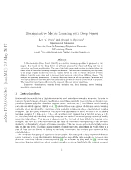 Discriminative Metric Learning with Deep Forest