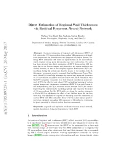 Direct Estimation of Regional Wall Thicknesses via Residual Recurrent
  Neural Network