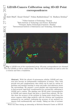 LiDAR-Camera Calibration using 3D-3D Point correspondences