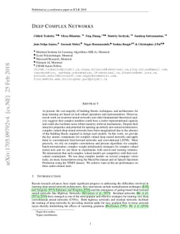 Deep Complex Networks