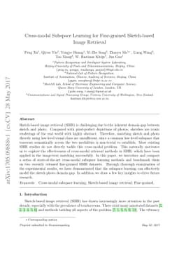 Cross-modal Subspace Learning for Fine-grained Sketch-based Image
  Retrieval