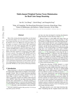 Multi-channel Weighted Nuclear Norm Minimization for Real Color Image
  Denoising