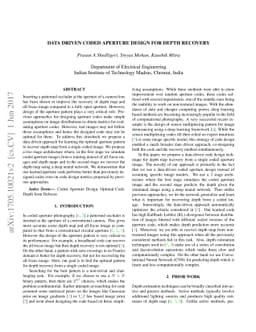 Data Driven Coded Aperture Design for Depth Recovery