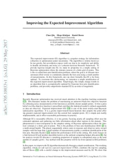 Improving the Expected Improvement Algorithm