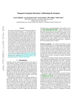Temporal anomaly detection: calibrating the surprise