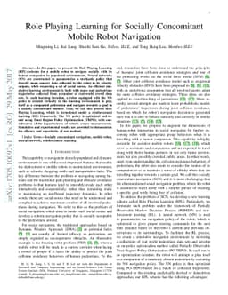 Role Playing Learning for Socially Concomitant Mobile Robot Navigation