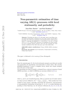 Non-parametric estimation of time varying AR(1)--processes with local
  stationarity and periodicity