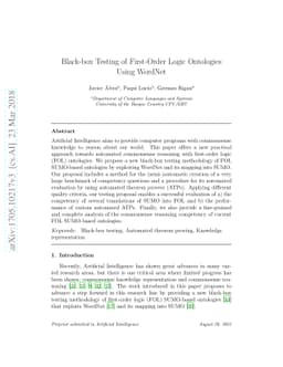 Black-box Testing of First-Order Logic Ontologies Using WordNet