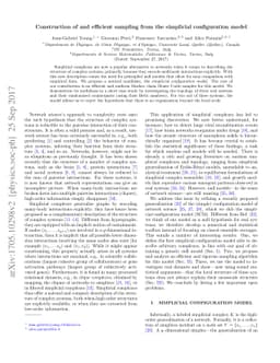 Construction of and efficient sampling from the simplicial configuration
  model