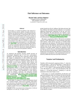 Fair Inference On Outcomes
