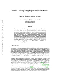 Robust Tracking Using Region Proposal Networks