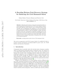 A Receding Horizon Push Recovery Strategy for Balancing the iCub
  Humanoid Robot