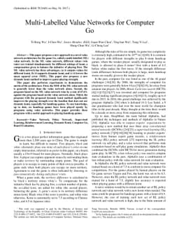 Multi-Labelled Value Networks for Computer Go