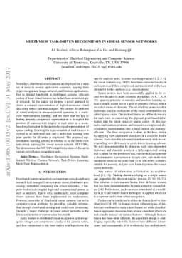 Multi-View Task-Driven Recognition in Visual Sensor Networks