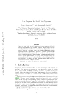 Low Impact Artificial Intelligences
