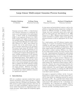 Large Linear Multi-output Gaussian Process Learning