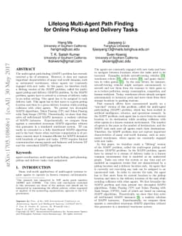Lifelong Multi-Agent Path Finding for Online Pickup and Delivery Tasks