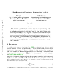High Dimensional Structured Superposition Models