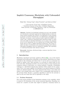 Implicit Consensus: Blockchain with Unbounded Throughput