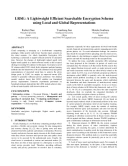LRSE: A Lightweight Efficient Searchable Encryption Scheme using Local
  and Global Representations