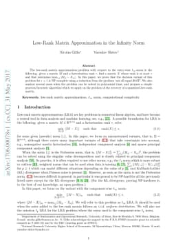 Low-Rank Matrix Approximation in the Infinity Norm