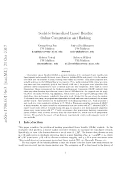 Scalable Generalized Linear Bandits: Online Computation and Hashing