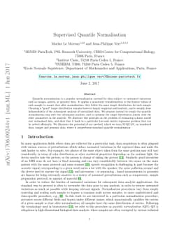 Supervised Quantile Normalisation