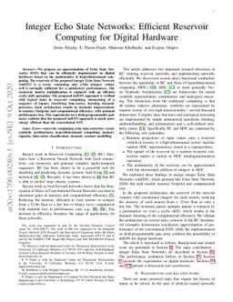 Integer Echo State Networks: Efficient Reservoir Computing for Digital
  Hardware