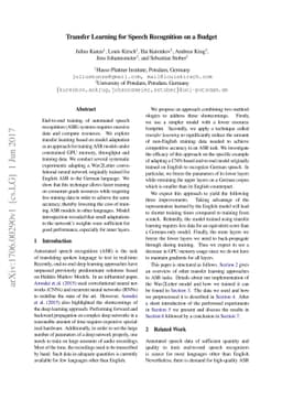 Transfer Learning for Speech Recognition on a Budget
