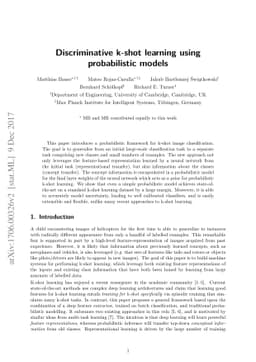 Discriminative k-shot learning using probabilistic models