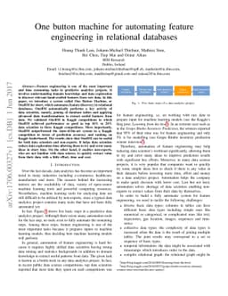 One button machine for automating feature engineering in relational
  databases