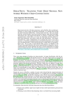 DiracNets: Training Very Deep Neural Networks Without Skip-Connections