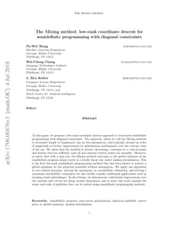 The Mixing method: low-rank coordinate descent for semidefinite
  programming with diagonal constraints