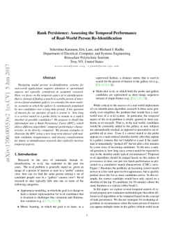 Rank Persistence: Assessing the Temporal Performance of Real-World
  Person Re-Identification