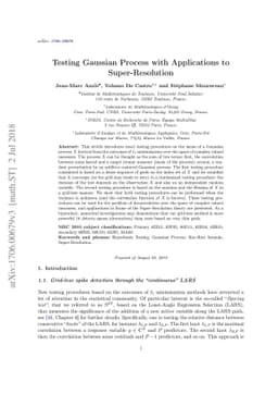 Testing Gaussian Process with Applications to Super-Resolution