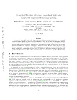 Streaming Bayesian inference: theoretical limits and mini-batch
  approximate message-passing
