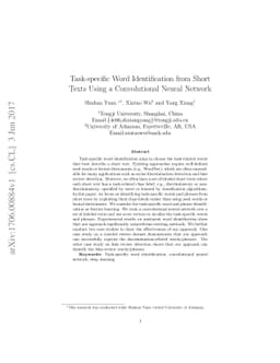 Task-specific Word Identification from Short Texts Using a Convolutional
  Neural Network