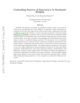 Controlling Sources of Inaccuracy in Stochastic Kriging