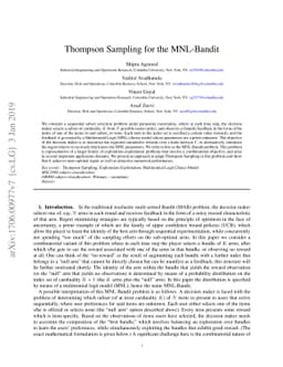 Thompson Sampling for the MNL-Bandit