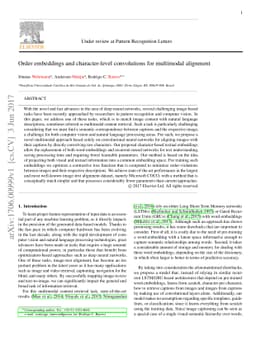 Order embeddings and character-level convolutions for multimodal
  alignment